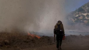 Battling the Blaze: Crews Brave Sweltering Heat and Steep Terrain in Los Angeles Wildfire Fight