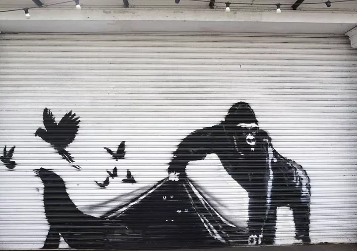 Banksy's Surprise Zoo Mural: Gorillas, Birds, and Sea Lions Delight London Visitors